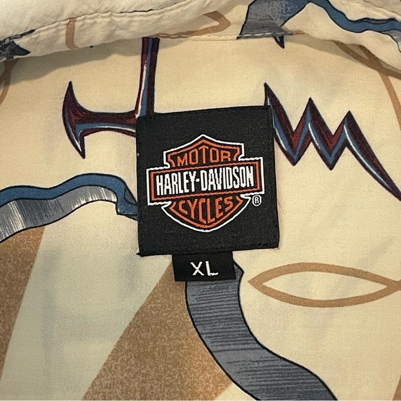 Harley Davidson Vintage Tori Richards Hawaiian Shirt Size XL - Picture 8 of 8